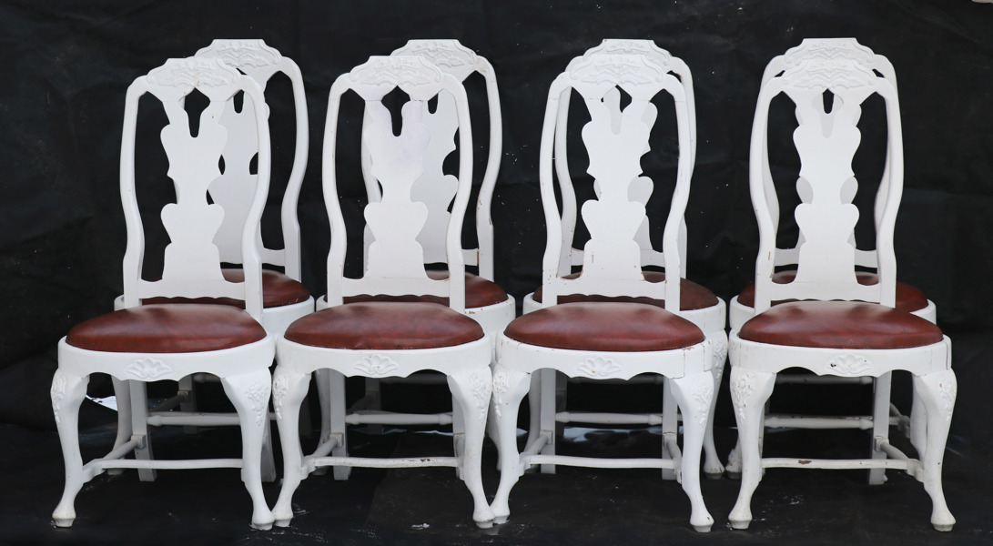 Stolar 8st, rokokostil, 1900-tal