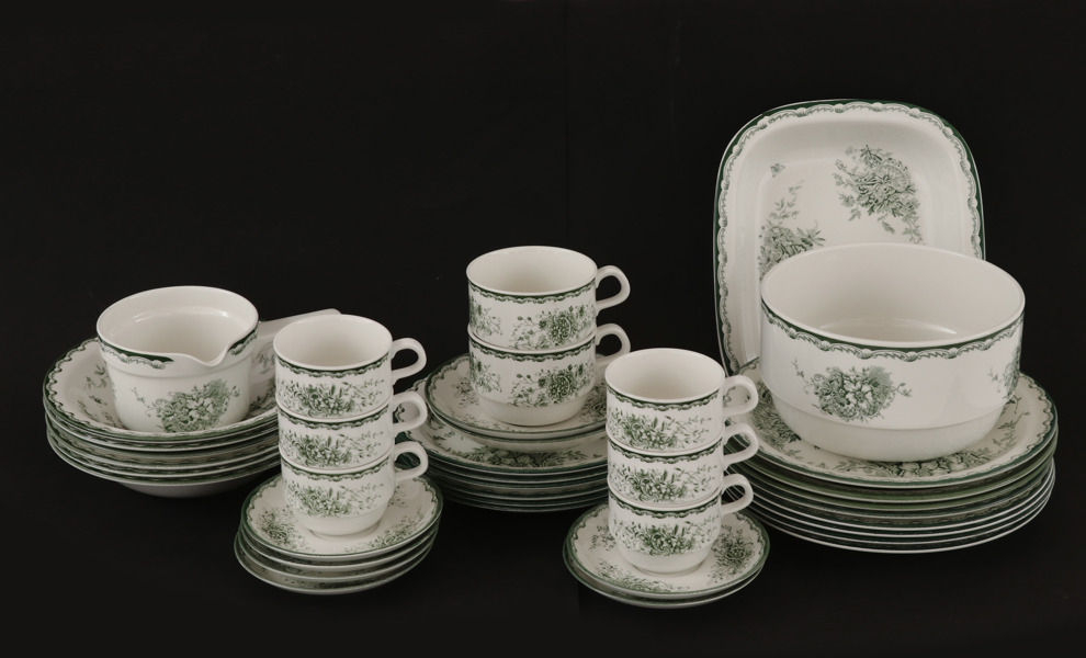 Mat-, te- och kaffeservisdelar, "Grön Anna", Rörstrand