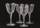 Vitvinsglas 3st samt rödvinsglas, "Treves", Lalique, Frankrike