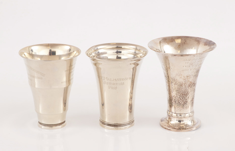 Bägare 3st, silver, 1900-tal