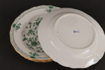 Mattallrikar 4st, "Indian Green", Meissen