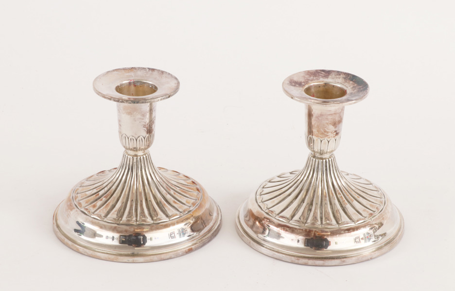 Ljusstakar ett par, silver, K&EC, 1900-talets andra hälft