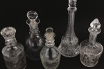 Karaffer med propp 5st, bl.a. 1800-tal