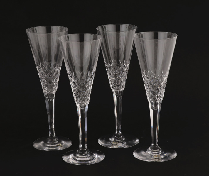 Champagneglas 4st, "Ambassadör", Vicke Lindstrand för Kosta