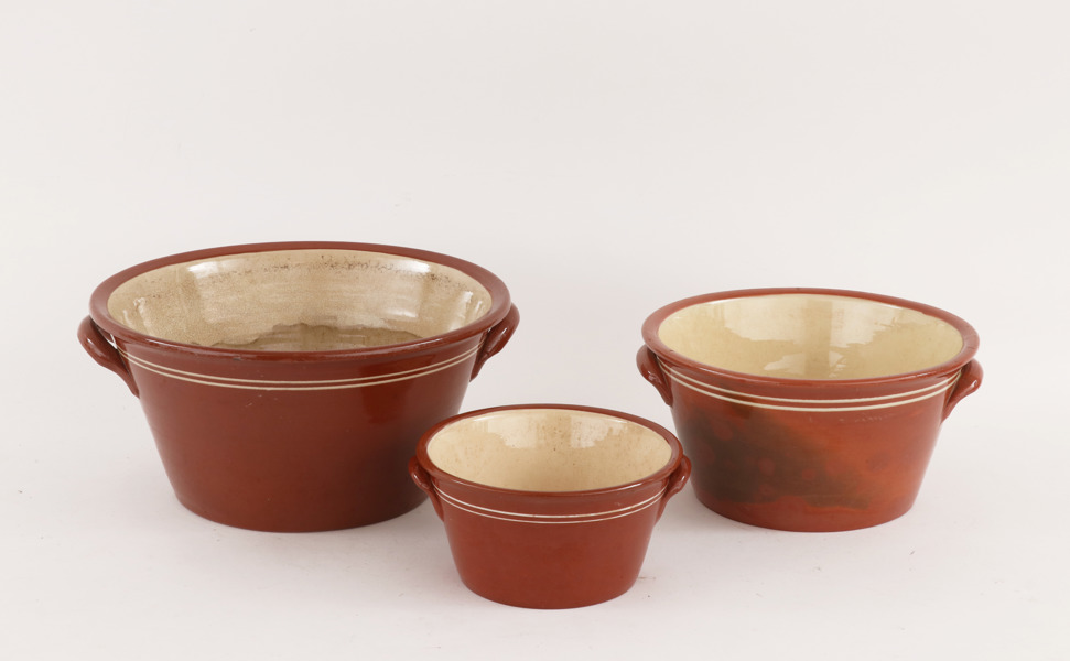 Skålar 3st, Upsala Ekeby, 18/1900-tal