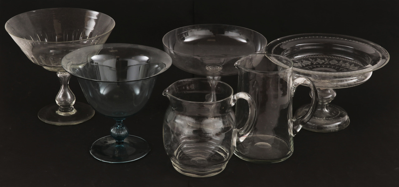 Glas 6 delar, bl.a. 1800-tal