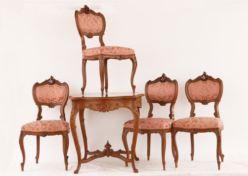 Salongsmöbel 5 delar, nyrokoko, 1800-talets senare del