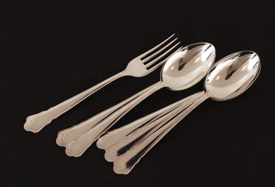 Bestick 6 delar, silver, "Chippendale"