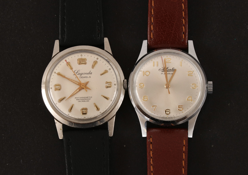 Herrarmbandsur 2st, Lagonda samt Atlantic, 1950/60-tal