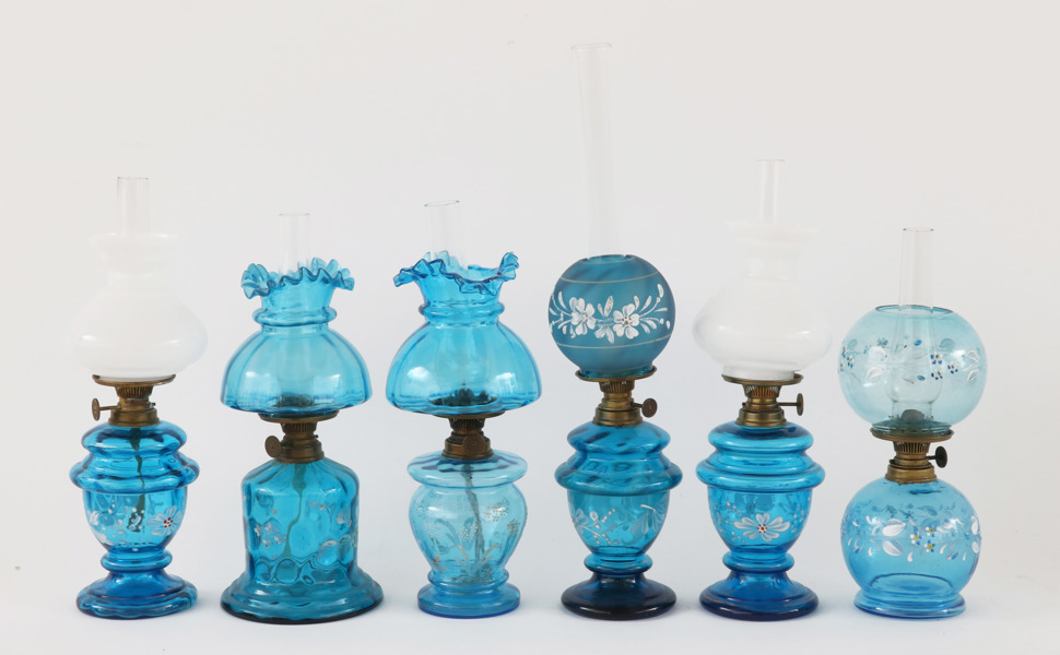 Bordsfotogenlampor 6st, tidigt 1900-tal