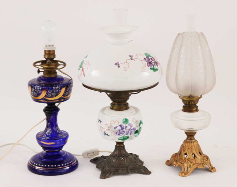 Bordsfotogenlampor 3st, 18/1900-tal