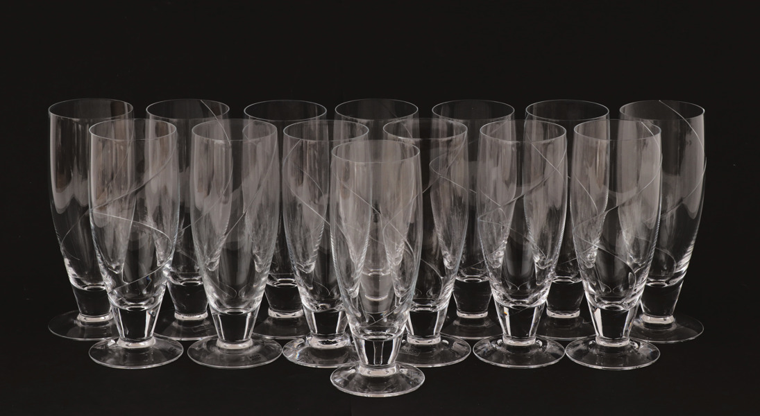 Ölglas 14st, "Line", Anna Ehrner för Kosta Boda