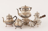 Kaffe- och teservis 5 delar, silver, Mellerio, Madrid, Spanien, 1900-tal