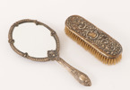 Handspegel och borste, sterlingsilver, England