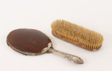 Handspegel och borste, sterlingsilver, England