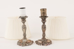 Bordslampor ett par, silver, nyrokoko, 1845