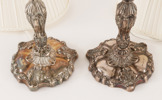 Bordslampor ett par, silver, nyrokoko, 1845