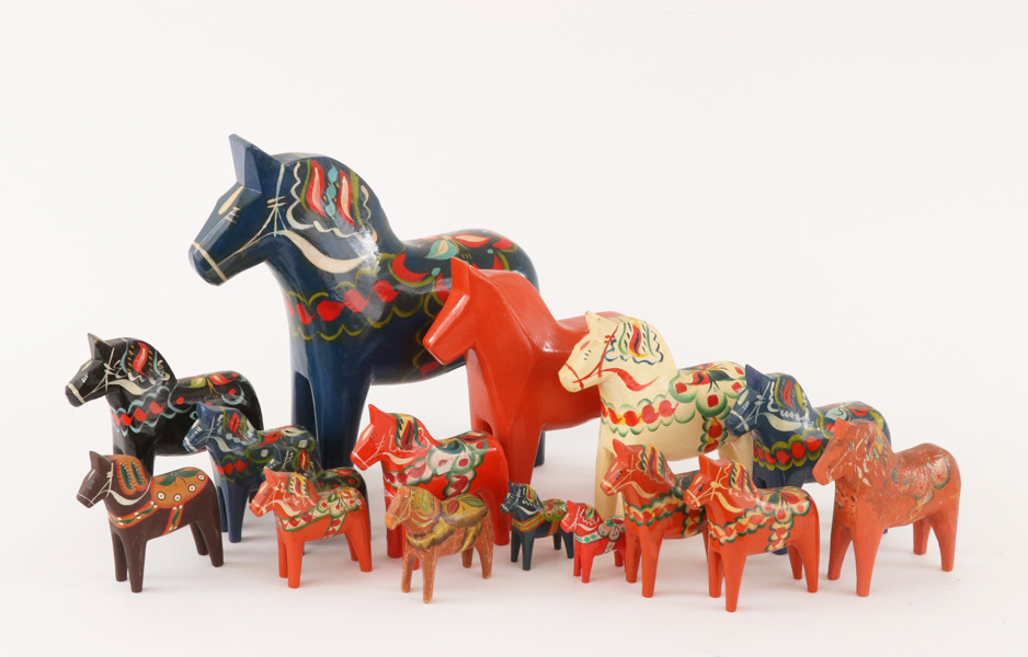 Dalahästar 15st, bl.a. omkring 1900-talets mitt