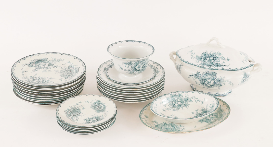 Servisdelar, "Grön Anna", Rörstrand/Göteborg, tidigt 1900-tal