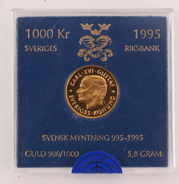 Guldmynt, 1000kr, Sverige, 1995
