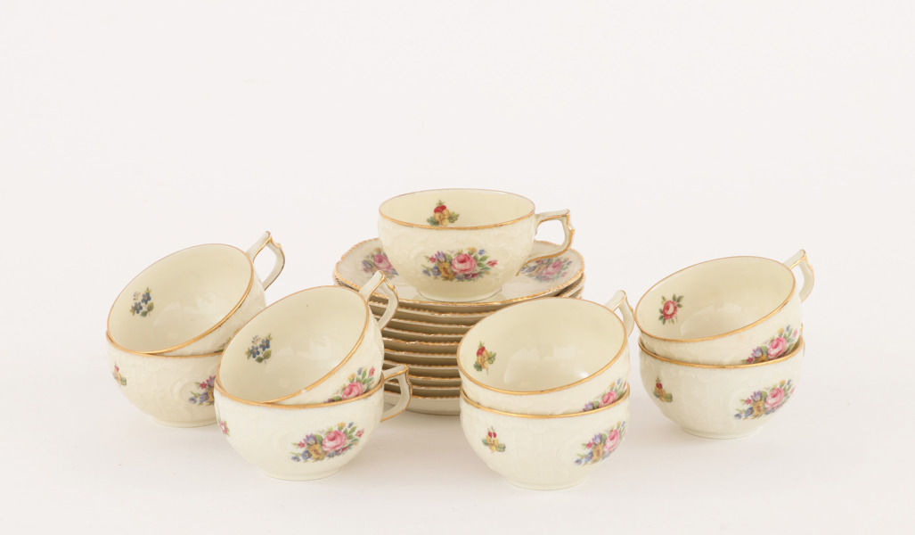 Moccakoppar med fat 9st, "Sanssouci", Rosenthal