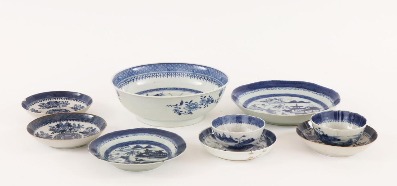 Porslin 9 delar, Kina, 17/1800-tal