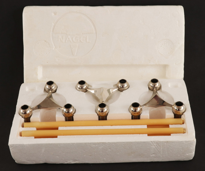 Ljusstakar 3st, "Nagel", Stoff