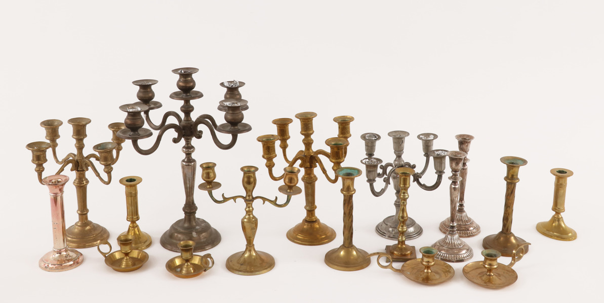Ljusstakar och kandelabrar 17st, 1900-talets andra hälft