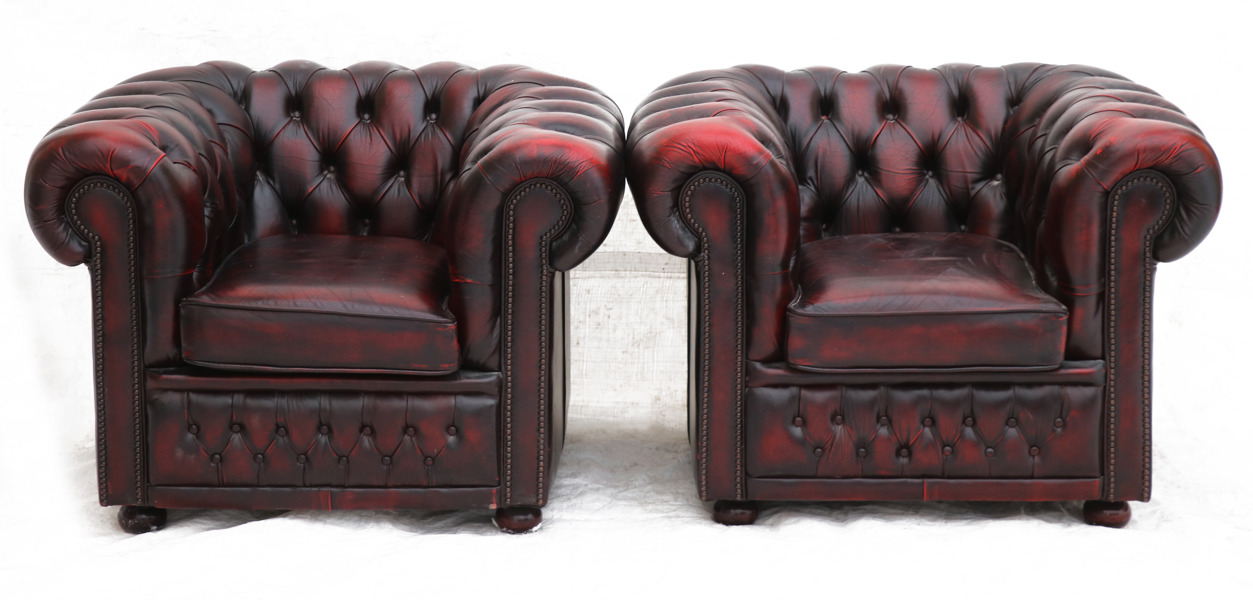 Fåtöljer ett par, Chesterfieldmodell, Winchester Furniture, England