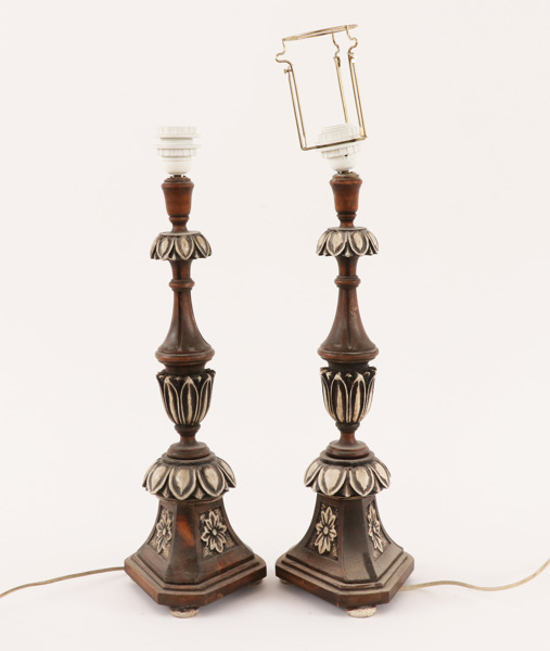 Bordslampor ett par, barockstil, 1900-tal