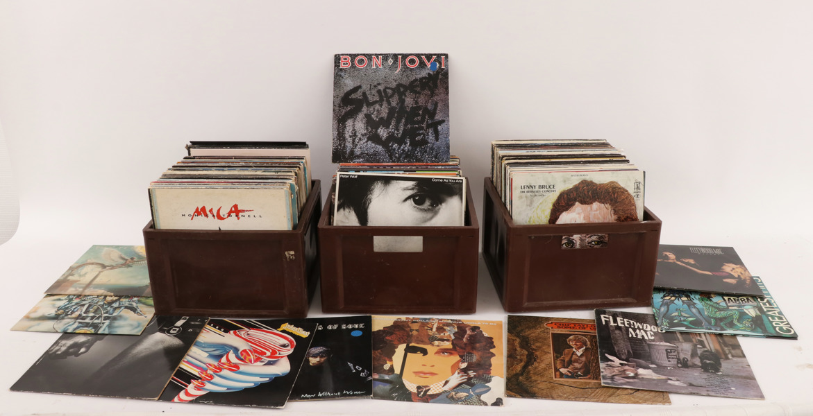 Parti LP-skivor, bl.a. rock