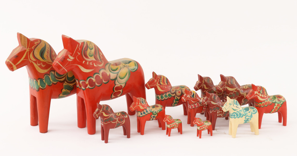 Dalahästar 13st, 1900-talets andra hälft