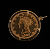 Hänge med guldmynt, 10 dollar, USA, 1906