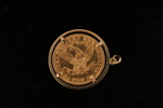 Hänge med guldmynt, 10 dollar, USA, 1906