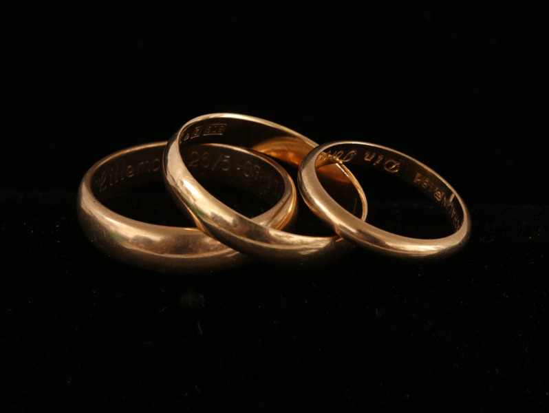 Ringar 3st, 18k