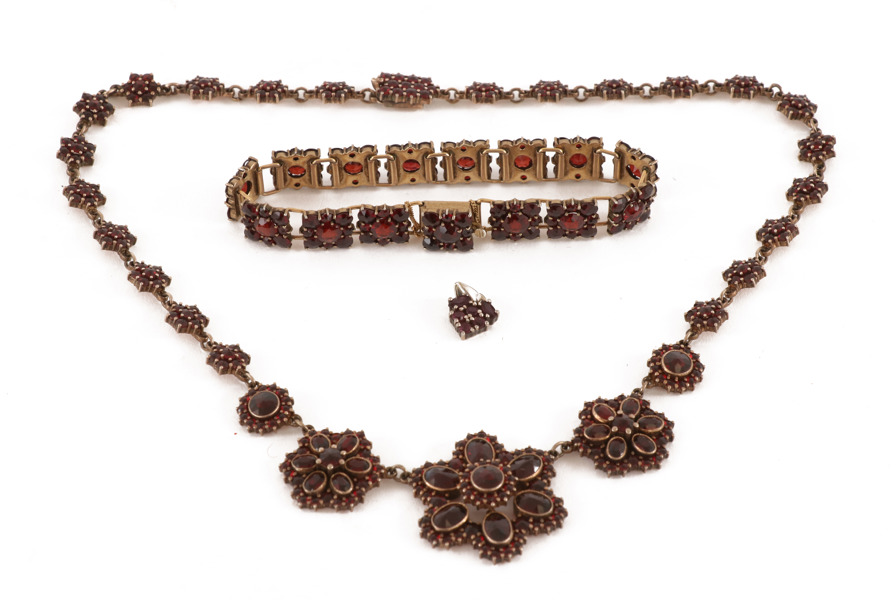 Granatsmycken 3 delar