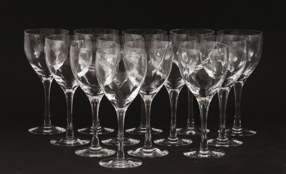 Vitvinsglas 13st, "Chateau", Bertil Vallien för Kosta Boda