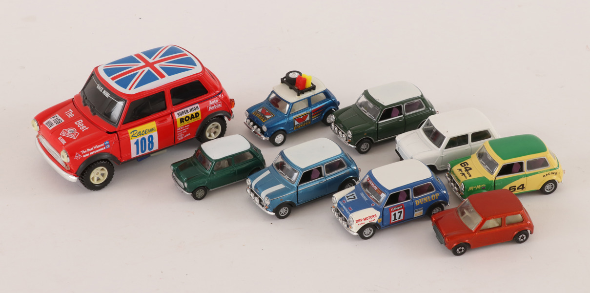 Leksaksbilar 9st, Mini Cooper