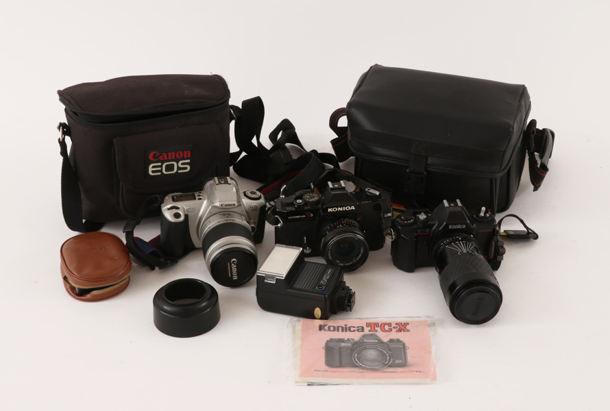 Kameror 3st, Konica samt Canon