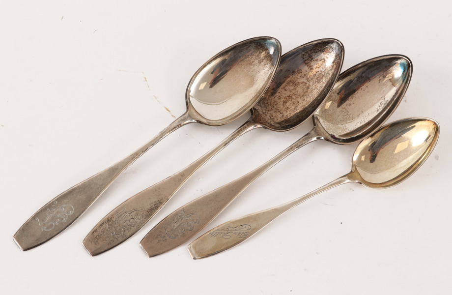 Mat- och dessertsked 4 delar, silver, Finland