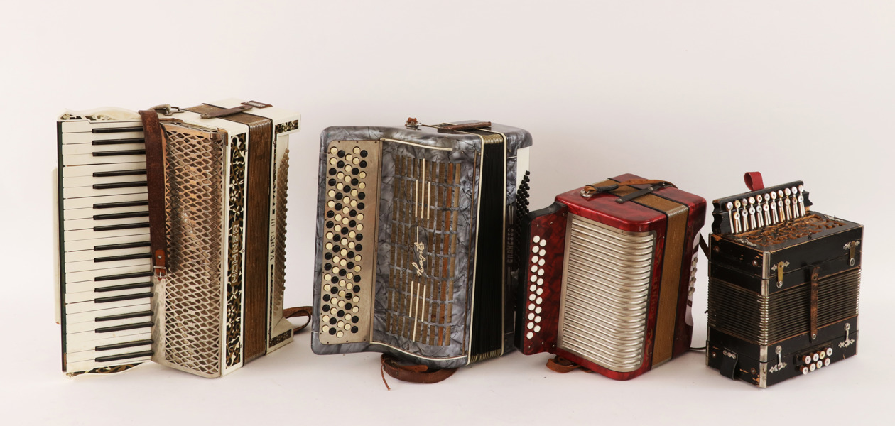 Dragspel 4st, bl.a. Hagström, Hohner