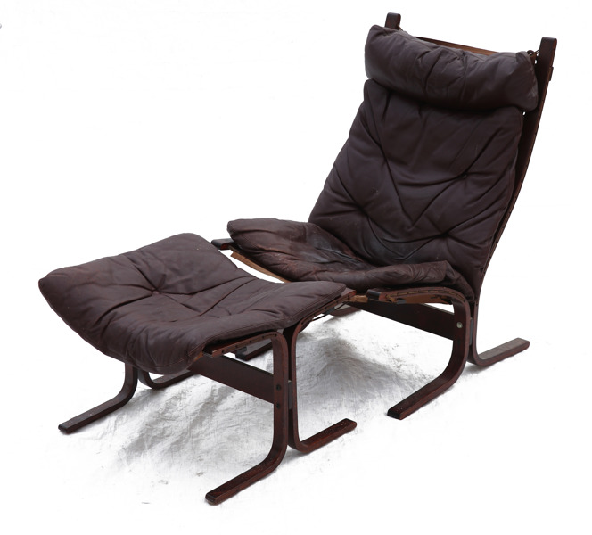 Fåtölj med fotpall, "Siesta", Ingemar Relling, Norge