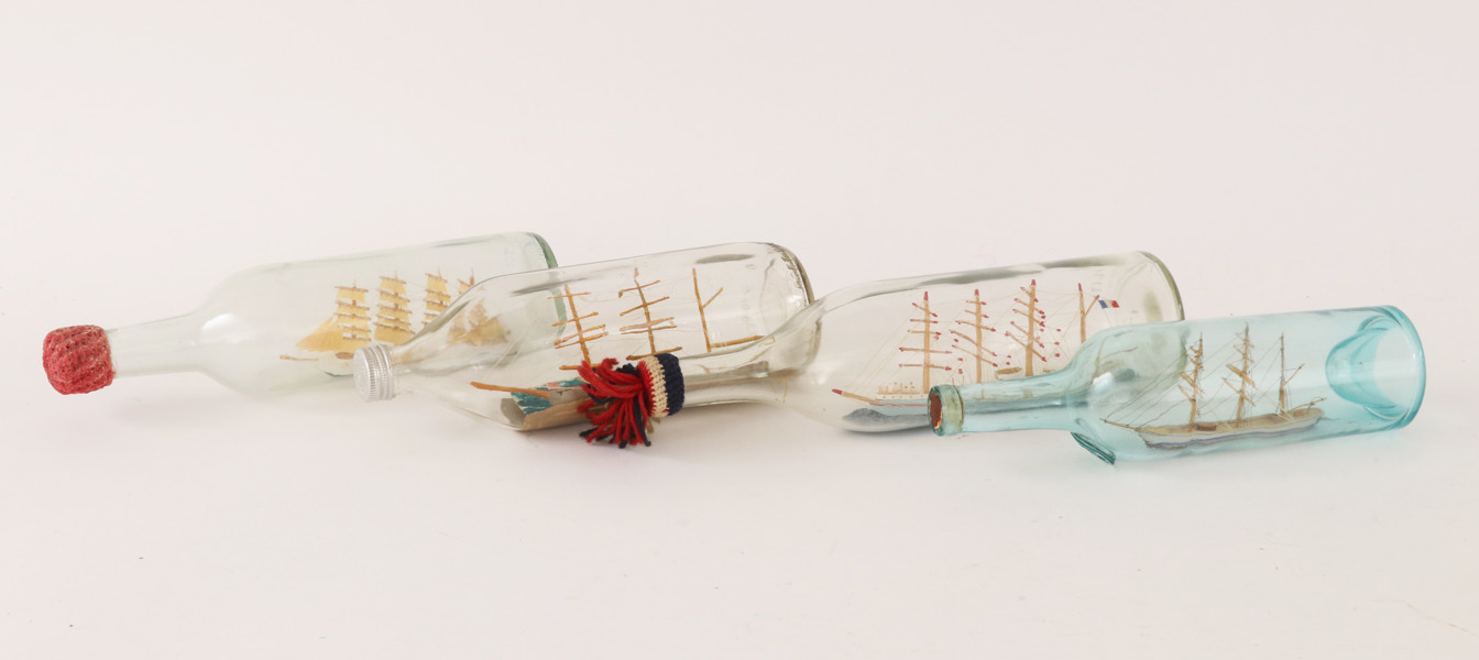 Flaskskepp 4st, 1900-tal