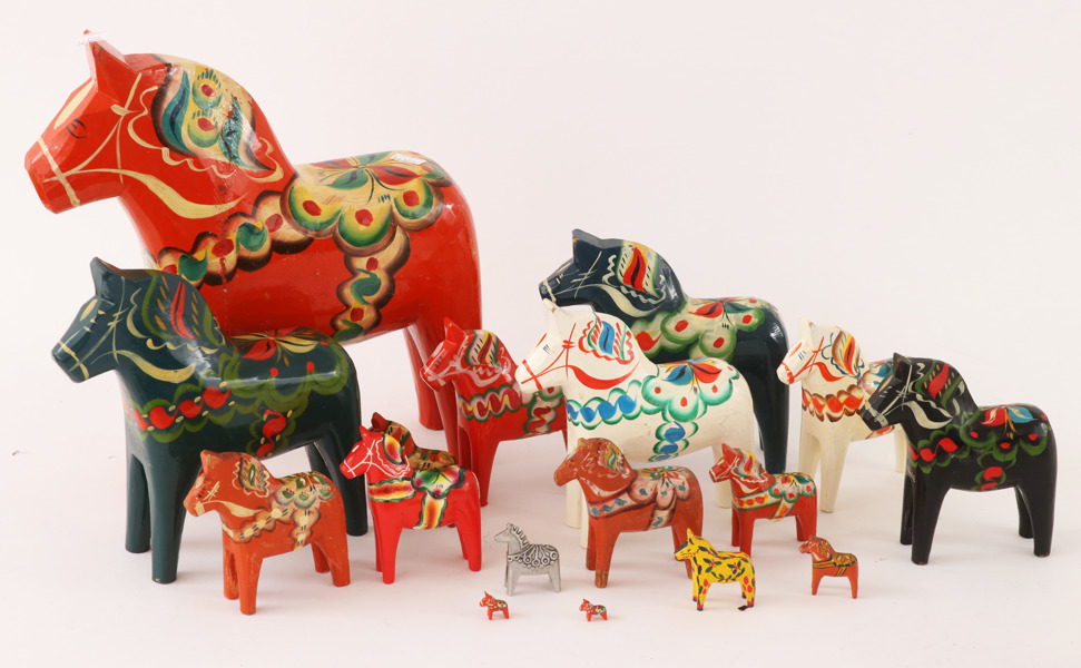 Dalahästar 17st, bl.a. Nils Olsson