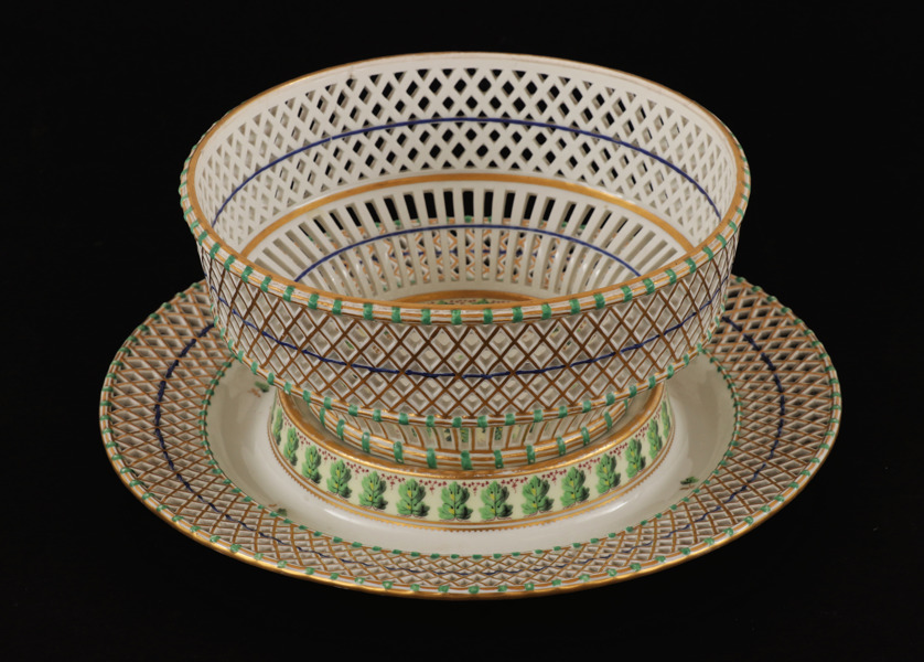 Gallerskål med underfat, Wien, daterad 1799