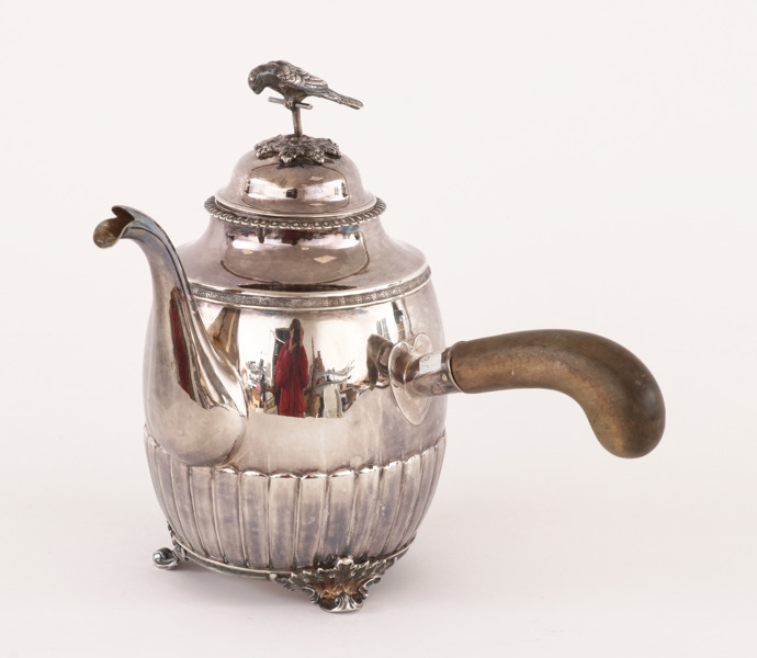 Kaffekanna i silver, empire, 1856