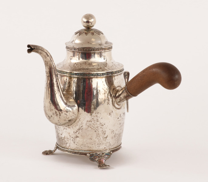 Kaffekanna i silver, empire, 1857