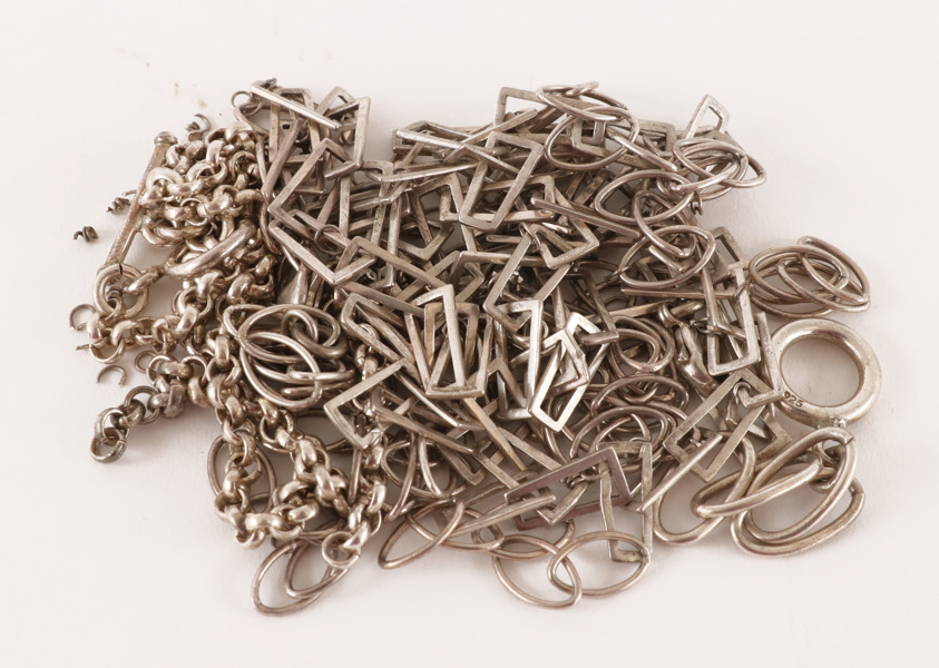 Parti länkdelar i sterlingsilver