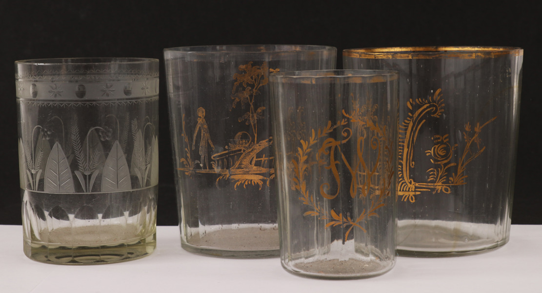 Vattenglas 4st, 17/1800-tal