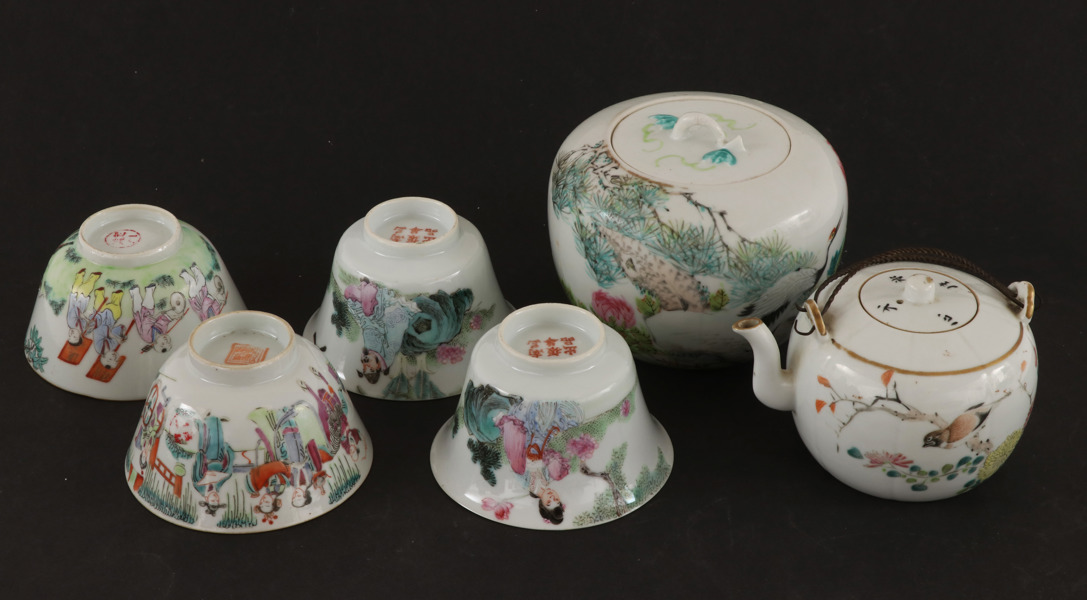 Porslin 6 delar, Kina, 1900-tal